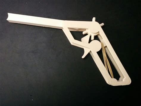 3d Printed Rubber Band Gun No Screws Required By Nigel Johnson Pinshape