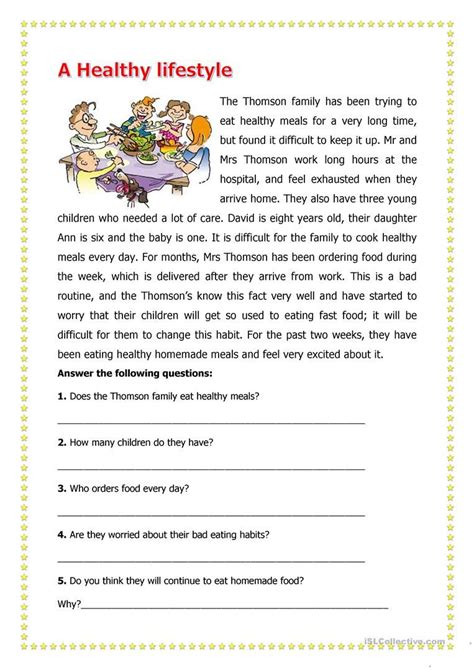 Esl Reading Comprehension Worksheets Adults
