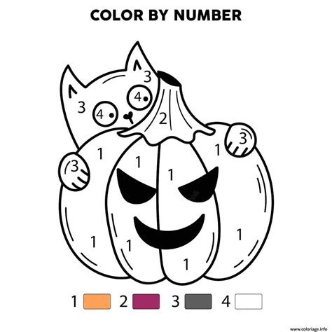 Coloriage Un Chat Derriere Une Citrouille Halloween Magique JeColorie