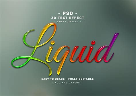 Effet De Style De Texte D Liquide Psd Premium