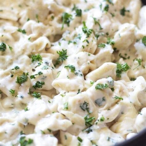 Tortellini With Creamy Garlic Parmesan Sauce YellowBlissRoad