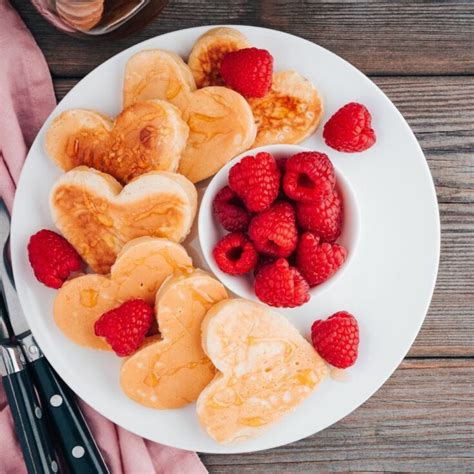 Heart Shaped Pancakes for Breakfast