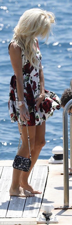 Victoria Silvstedt Flashes Her Behind As She Boards A Boat In Cannes