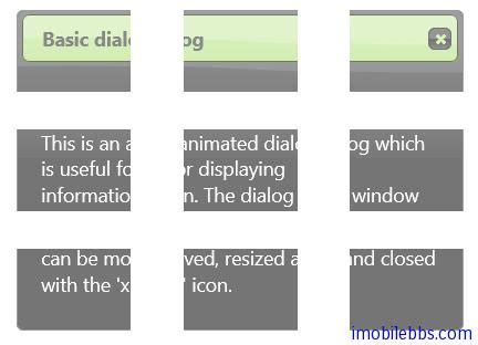 jQuery UI Dialog 示例一 jQuery 教程 UDN开源文档