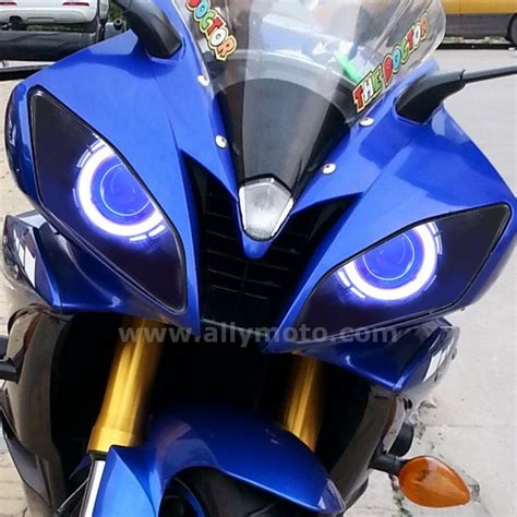 Custom Headlight Projector HID White Angel Eyes Halo For Yamaha YZF R6