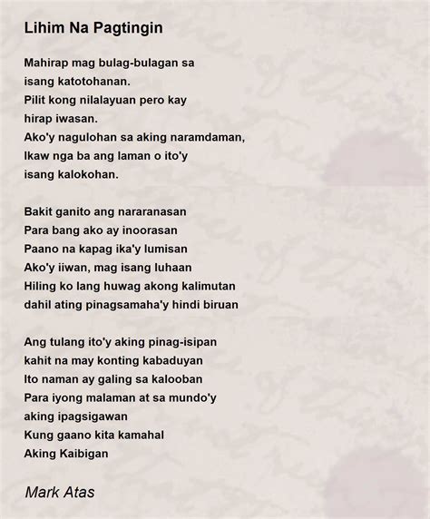 Tula Tungkol Sa Pag Ibig Ng Kaibigan - matalik kaibigan