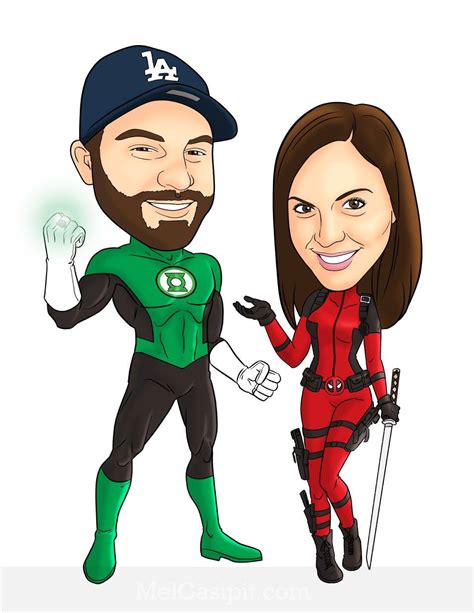 Lady Deadpool And Green Lantern Cartoon Mel Casipit Artist