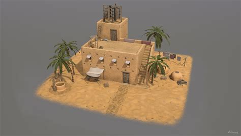 Artstation Ancient Middle East Windmill And Bakery