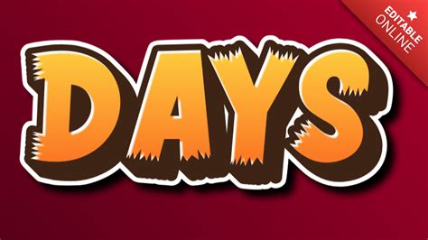 Days Text 3D Savanne Afrika Cartoon Texteffekt Generator