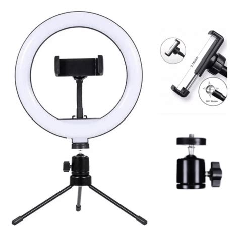 Ring Light Iluminador Led 20cm 8 Polegadas Tripé De Mesa em Promoção