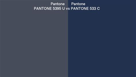 Pantone 5395 U vs PANTONE 533 C side by side comparison