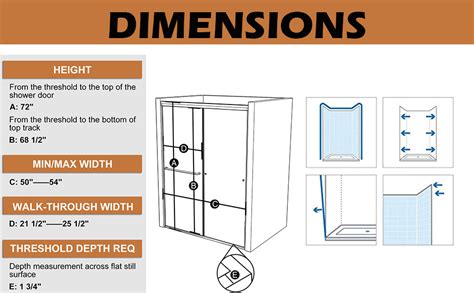 Gxcevsou 50 54 W X 72 H Semi Frameless Sliding Shower Door Glass