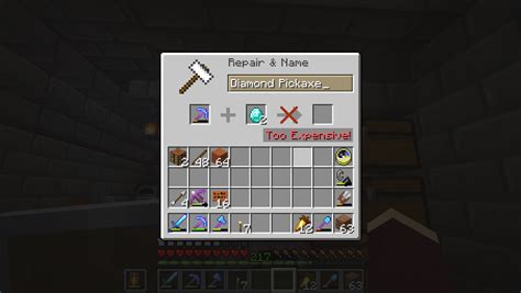 How To Repair Diamond Pickaxe Minecraft