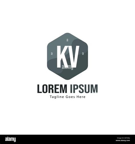 Initial Kv Logo Template With Modern Frame Minimalist Kv Letter Logo