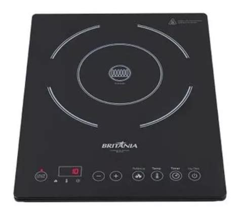 Cooktop Indução Britânia 1 Boca Vidro Cerâmico Bct01p 127v Escorrega