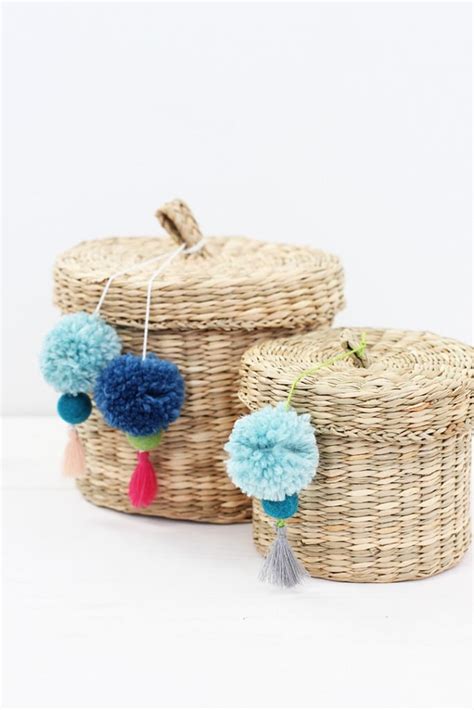 DIY Pom Pom Tassel Basket Alice And Lois