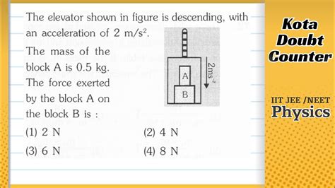 The Elevator Shown In Figure Is Descending With An Acceleration Of M