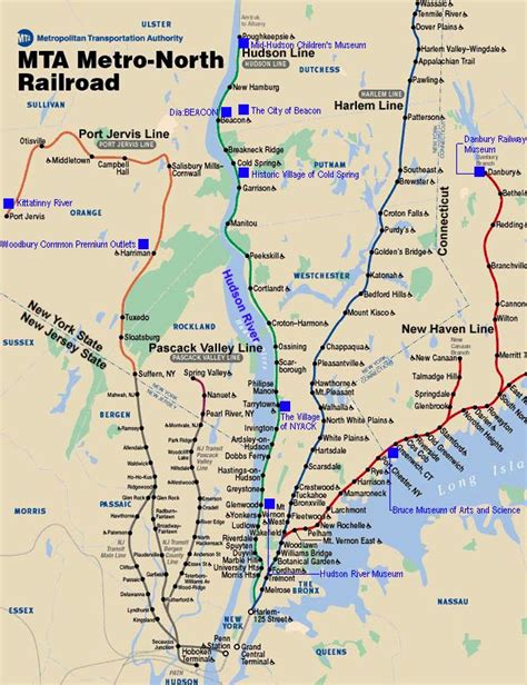 City Of New York New York Map Mta Metro North Railroad Route Map