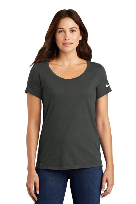 Nike Ladies Dri Fit Cottonpoly Scoop Neck Tee Emb3