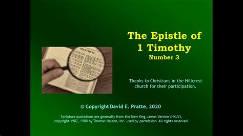 Video Bible Study 1 Timothy 03 Youtube