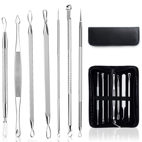 Blackhead Remover Pimple Extractor Tool Acne Removal Kit, Stainless ...