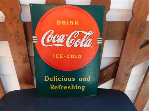 Vintage 1989 Coca Cola Tin Advertising Sign 17 X 12 Classic Logo Green