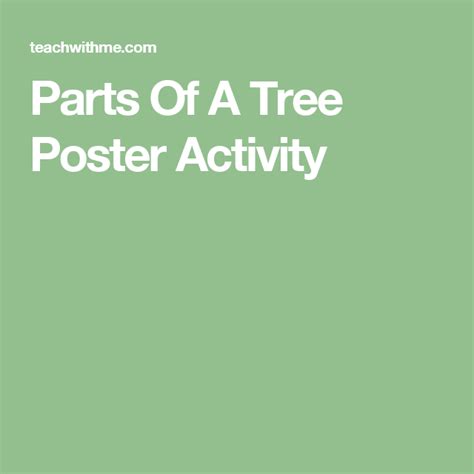 Parts Of A Tree Anchor Chart