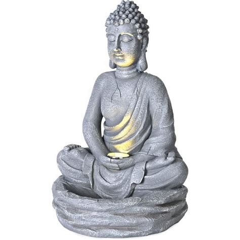 Solpex Bouddha Solaire Pot De Fleurs Lnaire Bouddha Assis Statue De