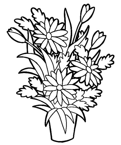 52 Páginas para colorir de vasos de flores ColoringPagesOnly