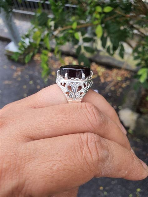 Cincin Batu Akik Yaman Habsyi Suluh Merah Men S Fashion Muslim Wear