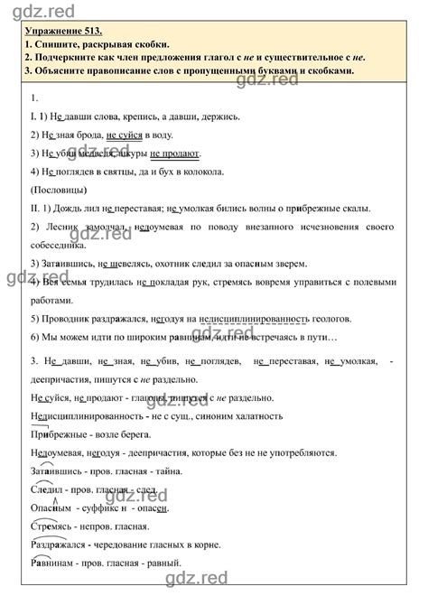 Упражнение 513 - ГДЗ по Русскому языку 6 класс Учебник Разумовская М.М ...