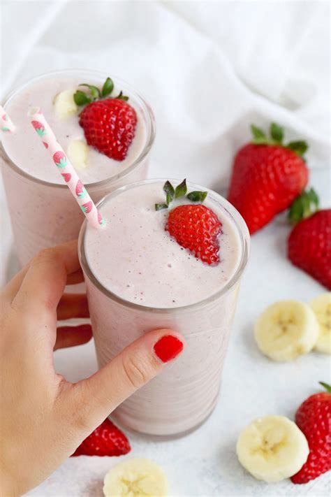 Strawberry Banana Smoothie Vegan Paleo Friendly • One Lovely Life