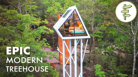 Incredibly Stunning Tiny A Frame Cabin Perched 40ft In The Air Tree House Tour Youtube