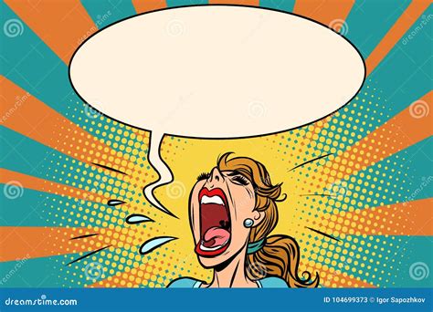 Girl Pop Art Screams In Panic Stock Vector Illustration Of Crazy