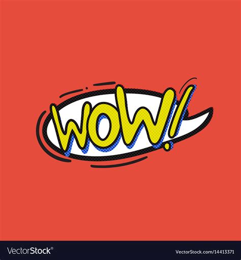 Pop art wow logo Royalty Free Vector Image - VectorStock