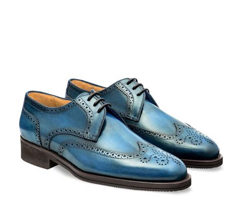 Pakerson Pisa Light Blue Derby Handmade Italian Shoes