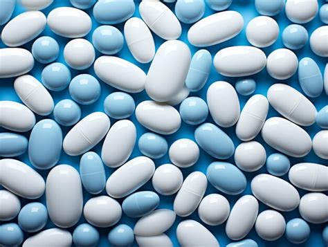 Premium AI Image Photos Of White And Blue Pills