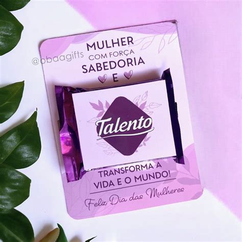 Cartão Talento Dia Das Mulheres Com O Chocolate Elo7 Produtos