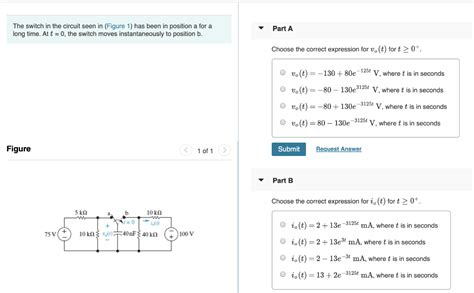 Solved The Switch In The Circuit Seen In Figure Has Been Chegg