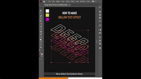 Hollow Text Effect In Illustrator Youtube