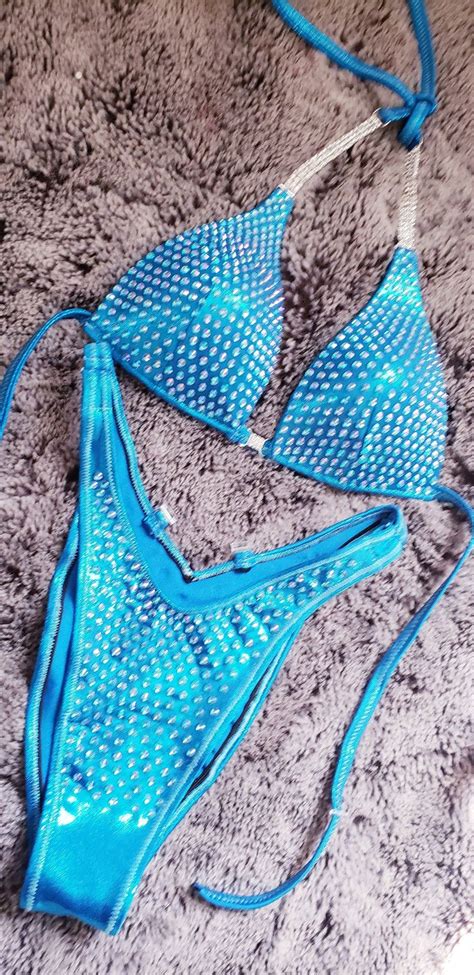 Baby Blue Any Color Figure Bikini Competition Suit Npc Etsy