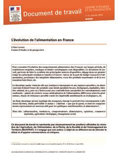 Lévolution de lalimentation en France agreste l 233 volution de l