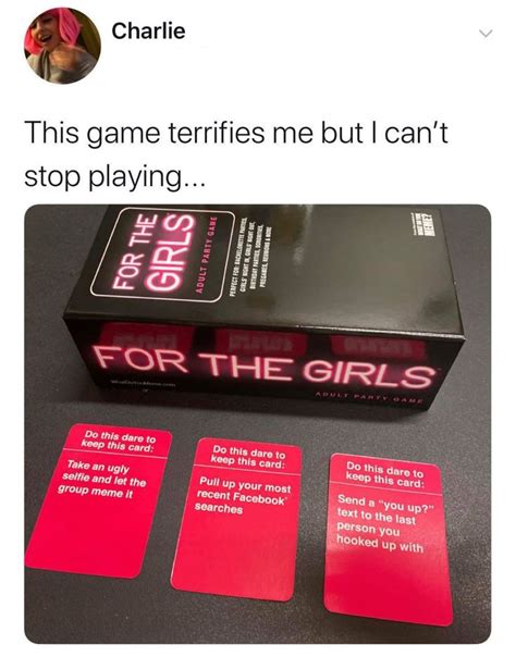 An Unopened Card Game With The Words For The Girls In Red On It