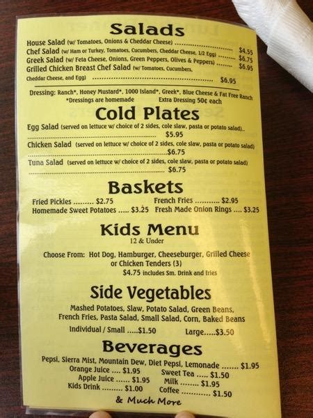 Menu at Castaway Grill restaurant, Ocean Isle Beach