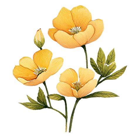 Buttercup Flowers Bouquet Beautiful Ai Gererative 32999485 Png