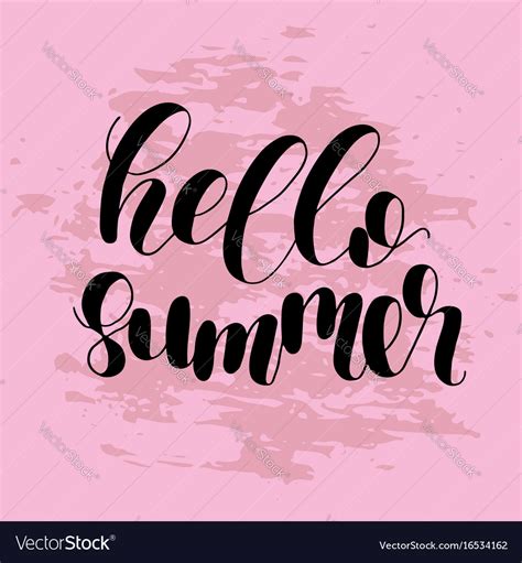 Hello Summer Lettering Royalty Free Vector Image