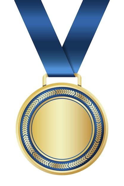 Premium Vector Gold Medal Realistic Medal Gold Medal With Ribbon