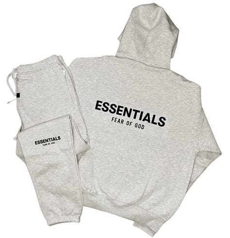 Fear Of God Essentials Light Heather Oatmeal Tracksuit Ss22