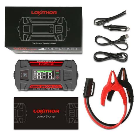 Lokithor JA2500 2500A 12V 55Wh litij Jump starter 4S LiFePO₄ Type C