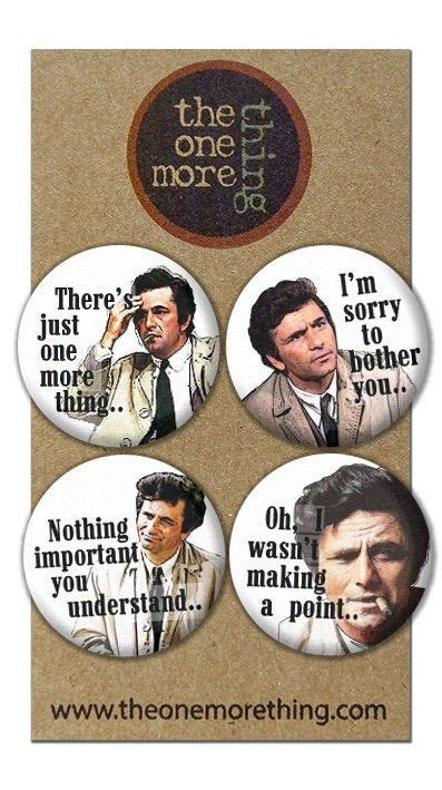 Columbo Tv Detective Peter Falk 4 Button Pin Badge Set Etsy Peter